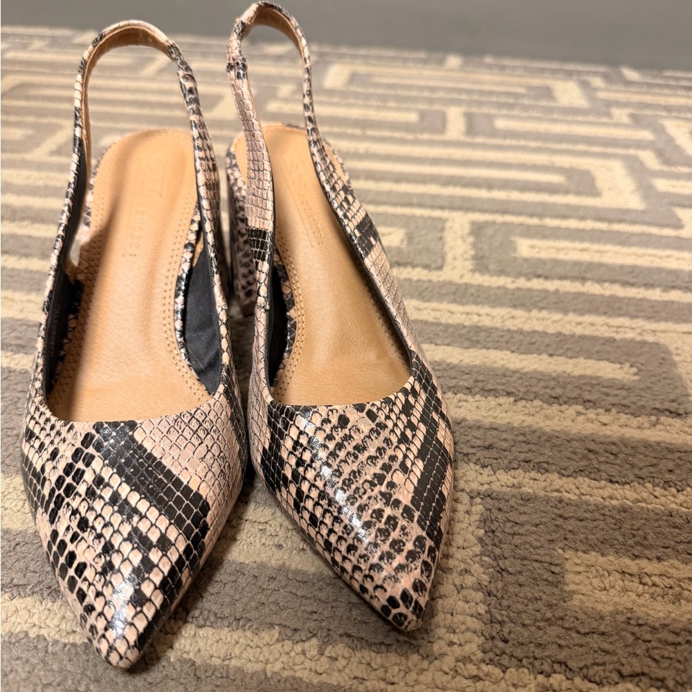 ASOS Pink and Black Snake Print Heels